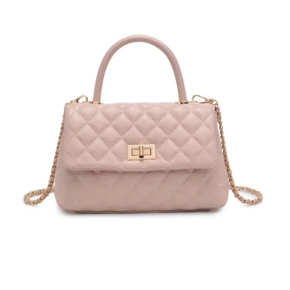 Quilted vegan leather crossbody bag